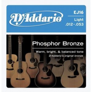 D'Addario EJ16 Phosphor Bronze Acoustic Guitar Strings 12-53