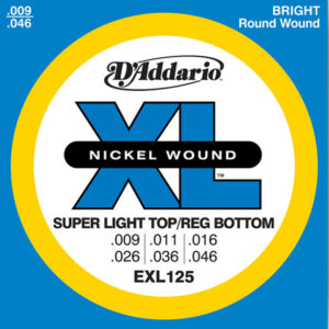 D'Addario EXL125 Electric Guitar Strings  Super Light Top Reg Bot 9-46