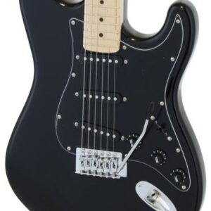 Aria Pro II STG-Series Electric Guitar in Black with Black Pickguard
