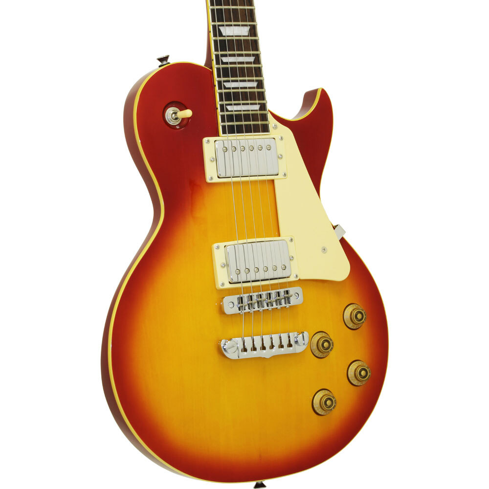 Aria PE-350STD Series Electric Guitar in Aged Cherry Sunburst - Image 3